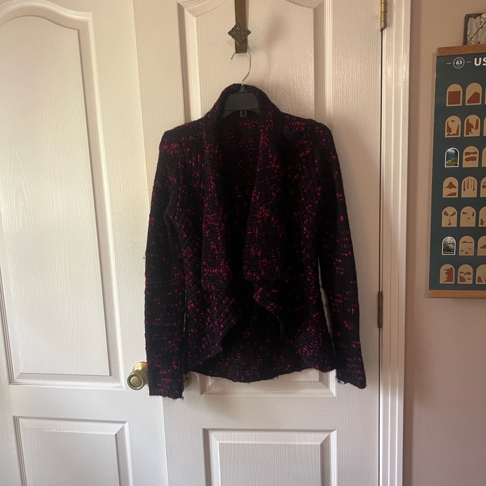 Express Black and Pink Knit Sweater cardigan